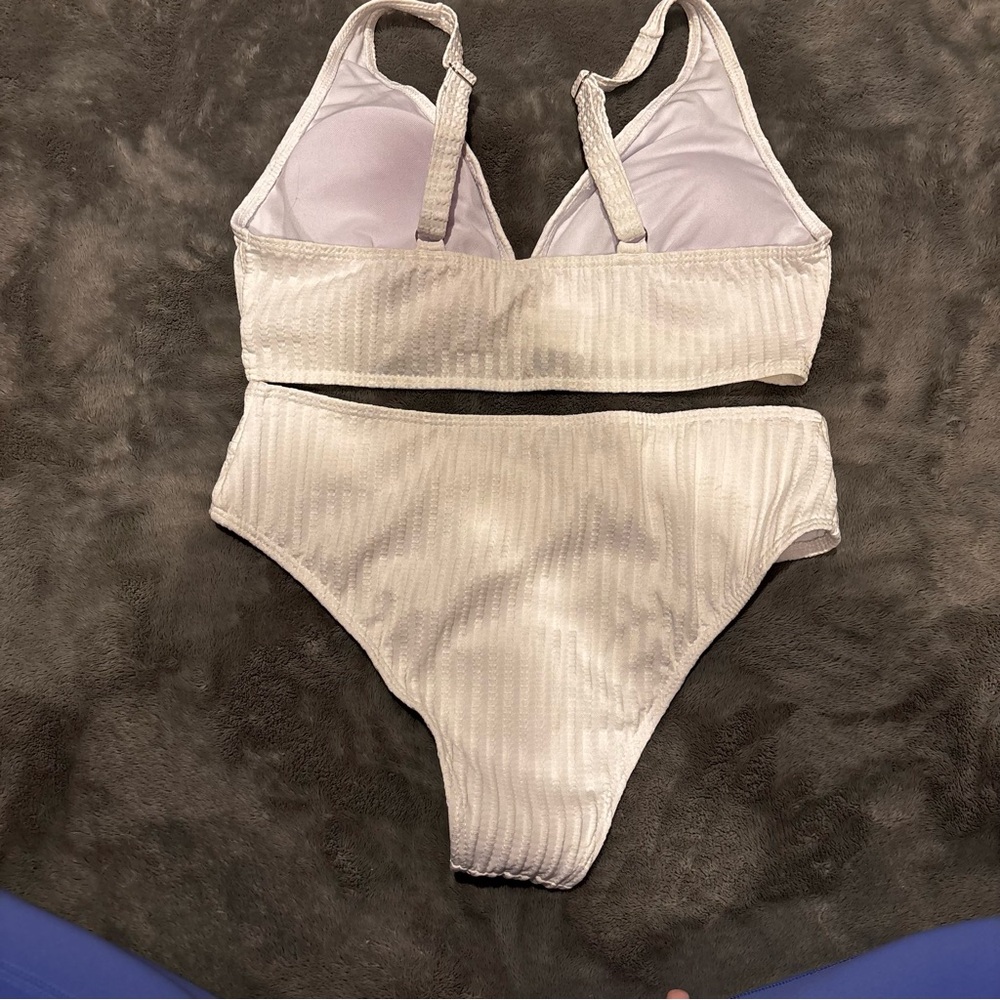 White Ribbed Bikini Set - Picture 2 of 6